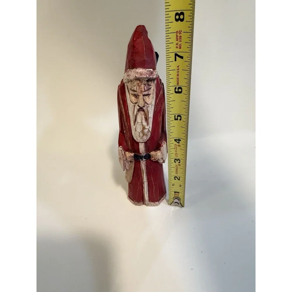 Vtg Folk Art Hand Carved Wood Old World Santa ST. Nick Primitive 8